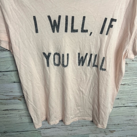 Zoe Karssen Women's I Will If You Will T-Shirt size small pink - Picture 2 of 7